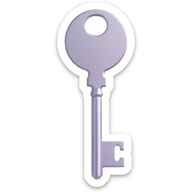 shiny metallic key with reflective surface sticker