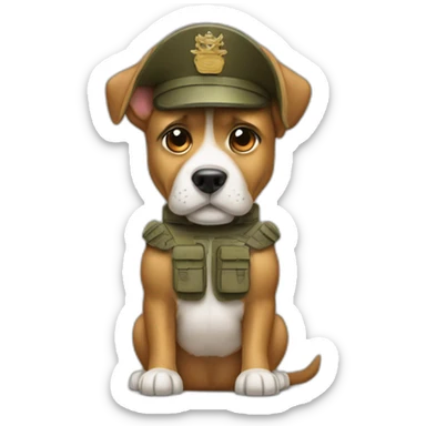 dog like A soldier make A salute sticker