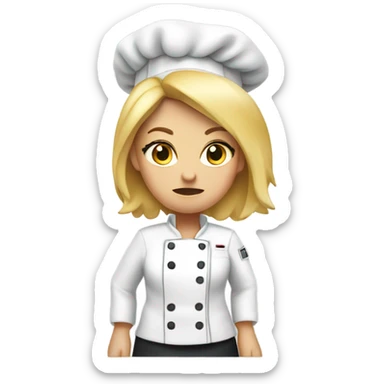 Angry female chef with blonde hair sticker