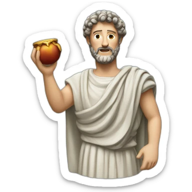 marcus aurelius arms stretched out holding something sticker