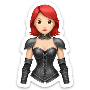 woman with corset armour sticker