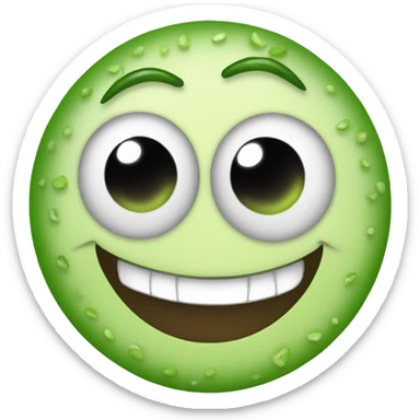 Emoji with cucumber eyes and a big smile sticker