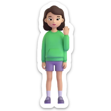 black girl with dark brown hair sticker