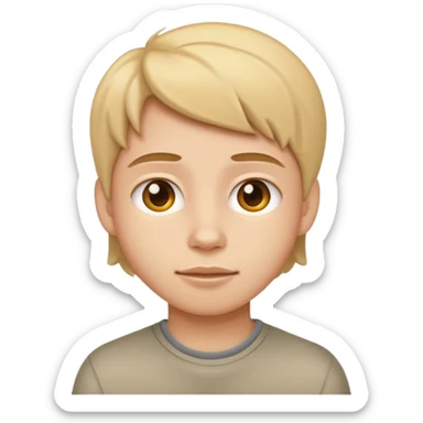 apple style emoji of a teenager, neutral expression sticker