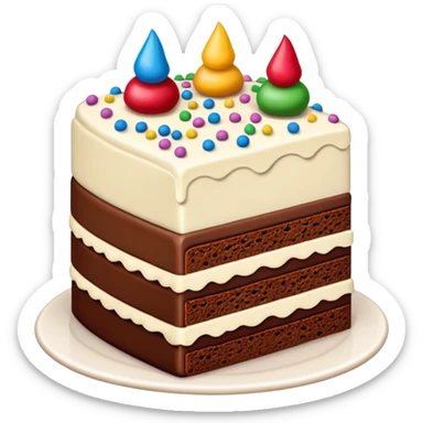 multi-layer cake slice with cream layers sticker