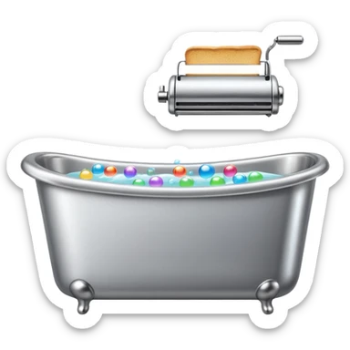 Bathtub with toaster in it sticker