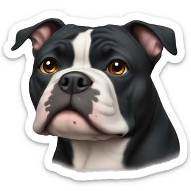 black american bully fat face cropped ears sticker