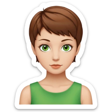 mujer pelo marron pixie cut sticker