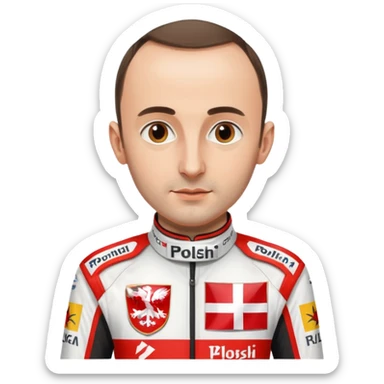 Robert Kubica, with Polish flag, in racing suit sticker