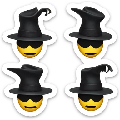 Smiley face with a black zorro hat sticker