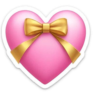 cute pink heart with gold bow sticker