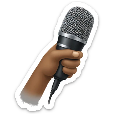 Hand holding microphone sticker
