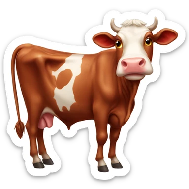 Red cow sticker