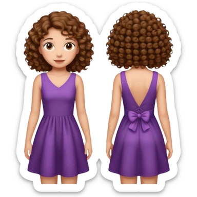 curly hair image of a girl in back view sticker
