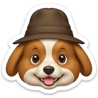 dog wearing a hat sticker