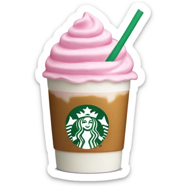 starbucks pink drink with cold foam cream sticker