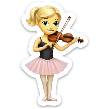 blonde ballet girl playing violin sticker