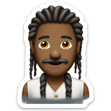 Brown skin manwith mustache and dreads  sticker