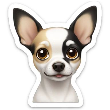 White chihuahua with black and tan markings sticker