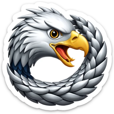 Silver Elder Scrolls Online eagle eating its tail Ouroboro sticker