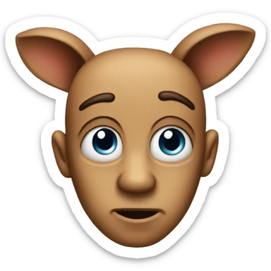 side eye emoji with a big ear listening in sticker