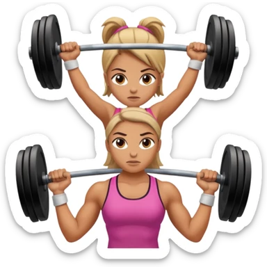 girls lifting weights sticker