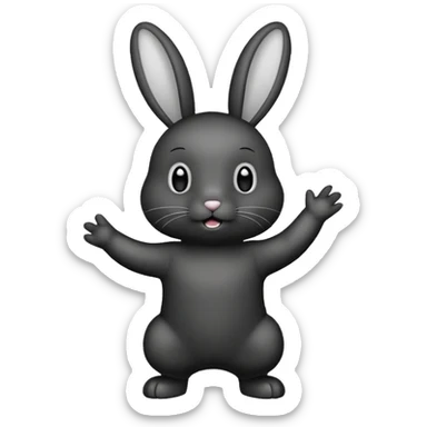 Lapin noir qui fête une victoire sticker