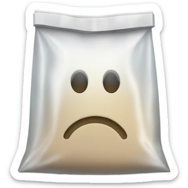 empty clear bag with white specks  sticker