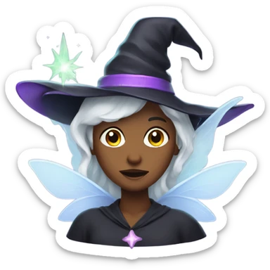 A witch with fairy wings sticker