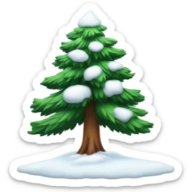 Evergreen tree with snow on top  sticker