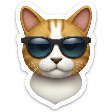 Cat with sunglasses sticker