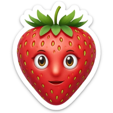 Strawbary elephant red real eye sticker