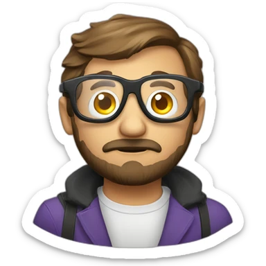 Eule Anzug Brille sticker