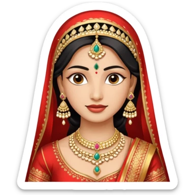 North indian bride getup. sticker
