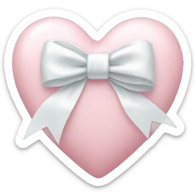 Pastel pink heart with white bow sticker