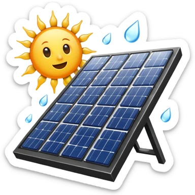 solar panel under a hailstorm sticker