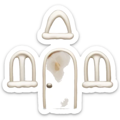 Cosy beige gingerbread house  sticker