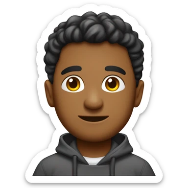 chico despeinado con sudadera sticker