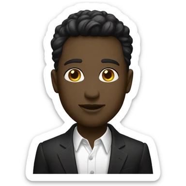 Un noir qui fait un bisous a un blanc sticker