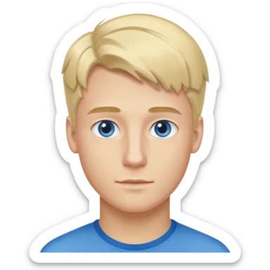 German 3d 20 year old man blonde hair blue eyes  sticker