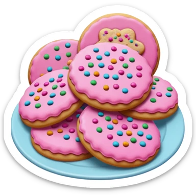 Natale rosa, biscotti estetico  sticker