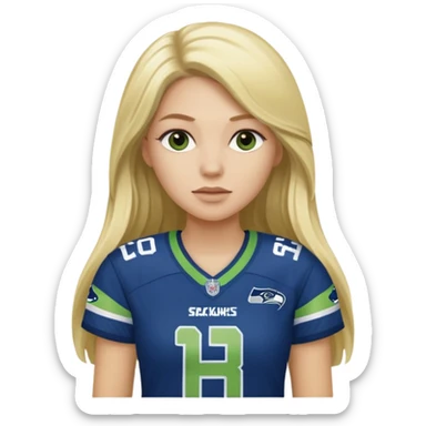Long blonde hair seahawks fan female sticker
