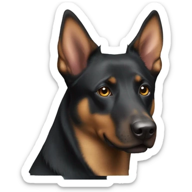 Black australian kelpie and german shepherd mix sticker