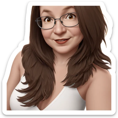 smiling girl with brown hair sticker