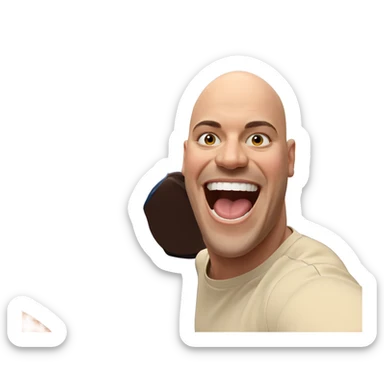 bald boy smiling indoors sticker