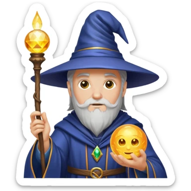 wizard holding a sphere sticker