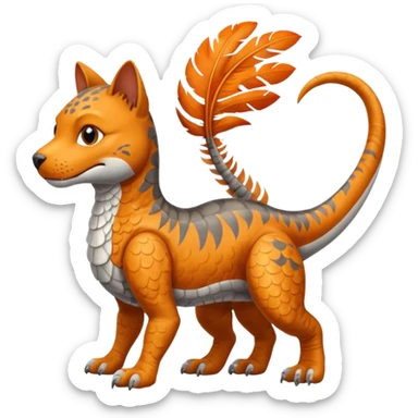 cat dog and a trex mixed sticker