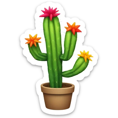 Rainbow catcus sticker