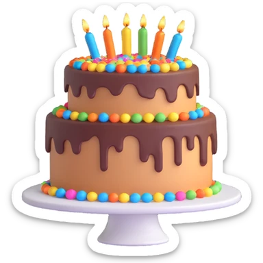 birthday 365, festive cake, colorful confetti, cheerful, celebration, suitable for a year-round birthday theme, vibrant and fun sticker