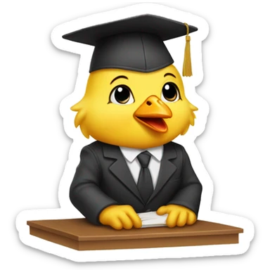 Baby chicken working as a lawyer sticker